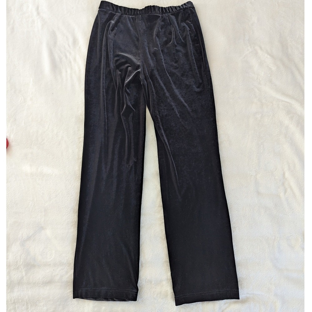 INC Pants Black Velvet Straight Leg 8P Stretch Party Festive Minimalist Office